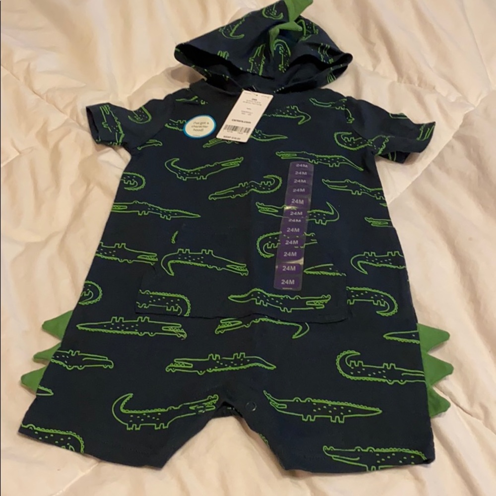 Carter’s Short Sleeve Short Romper character hood
